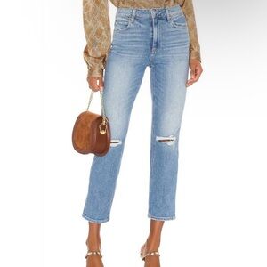 Paige Sarah Straight Ankle Jeans in Solera Destructed